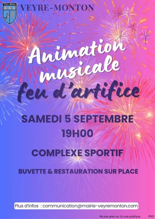 Animation musicale et feu d’artifice