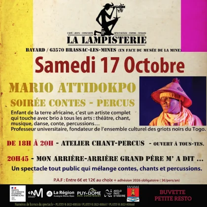 Contes et percussions avec Mario Attidokpo