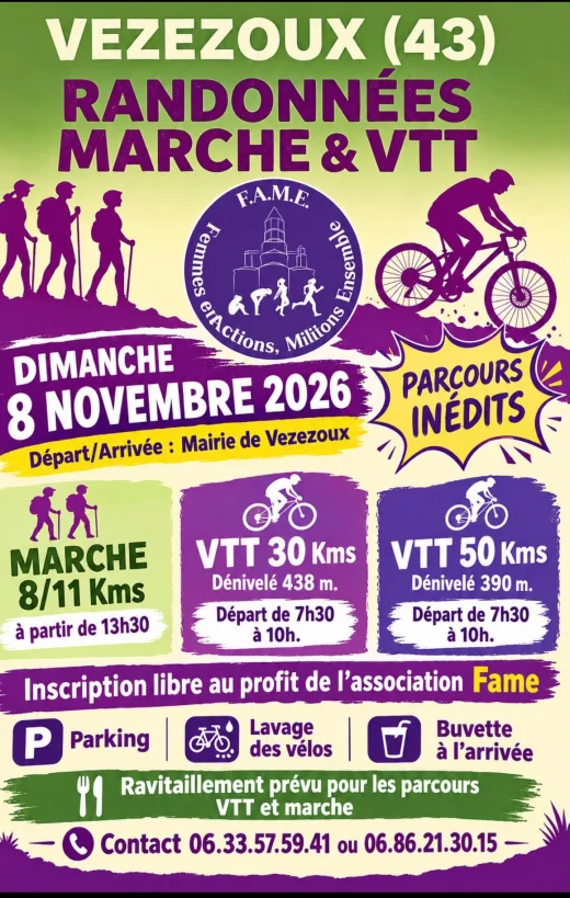 Randonnées marche & VTT