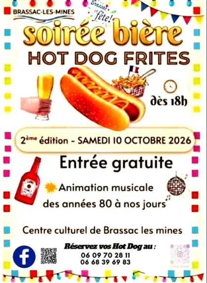 Soirée bière, hot-dog & frites à Brassac-les-Mines