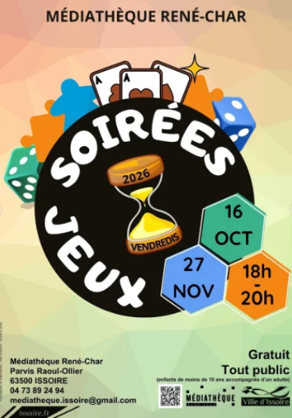 Soirée jeux à la médiathèque René-Char