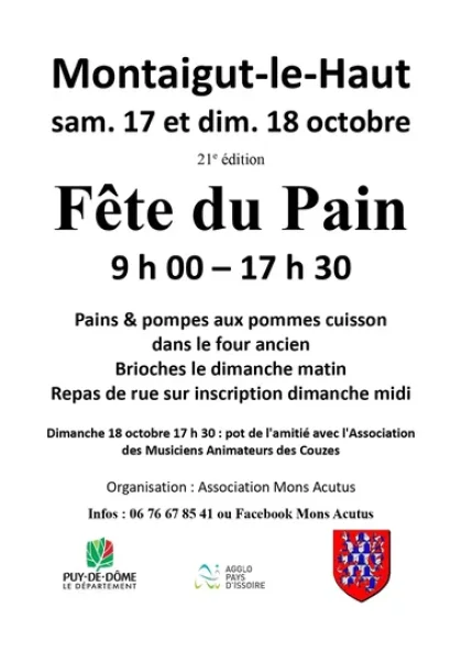 21e Fête du Pain à Montaigut-le-Haut