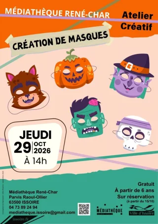 Atelier création de masques d’Halloween
