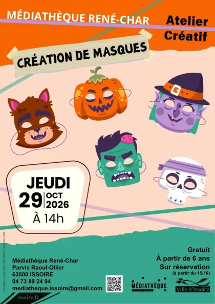 Atelier création de masques d’Halloween