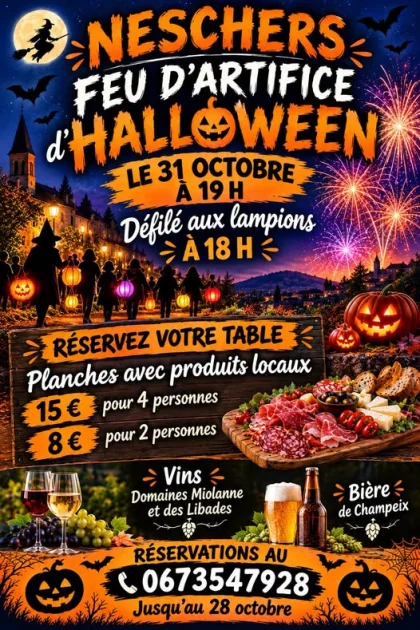 Feu d’artifice d’Halloween à Neschers