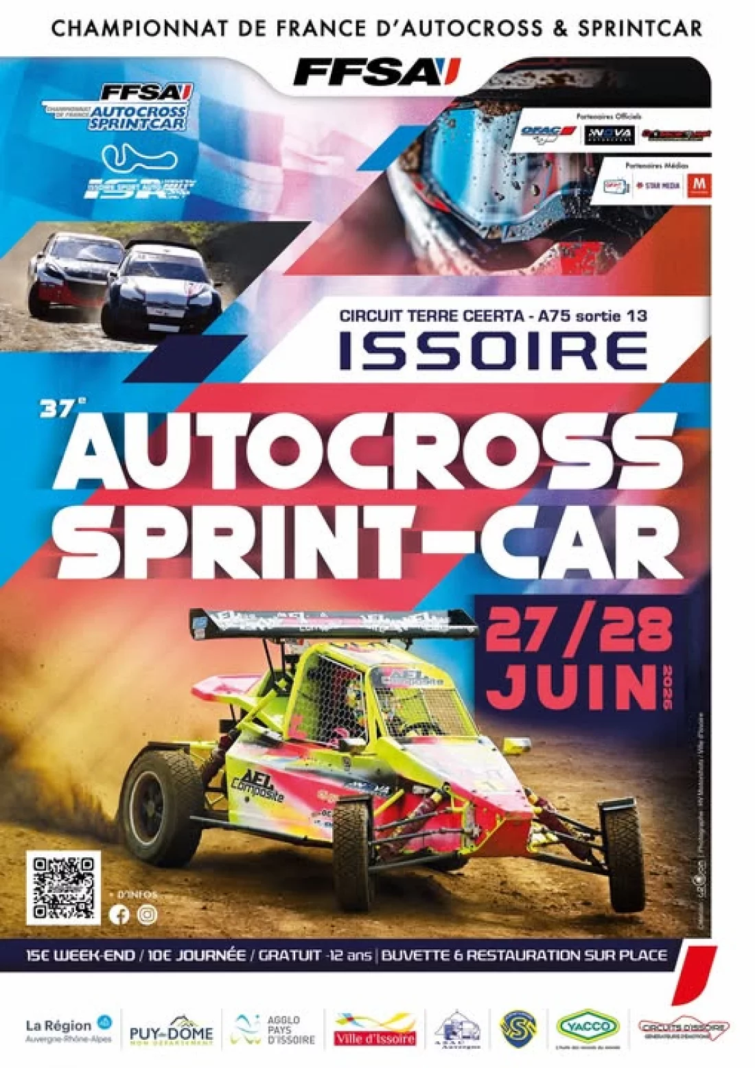 Affiche du Championnat de France d'Autocross & Sprint-Car à Issoire