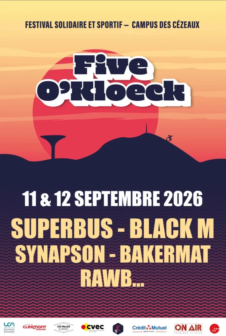 Affiche Five O’Kloeck Festival 2026 — Campus des Cézeaux