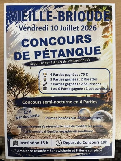 Concours de pétanque Vieille-Brioude