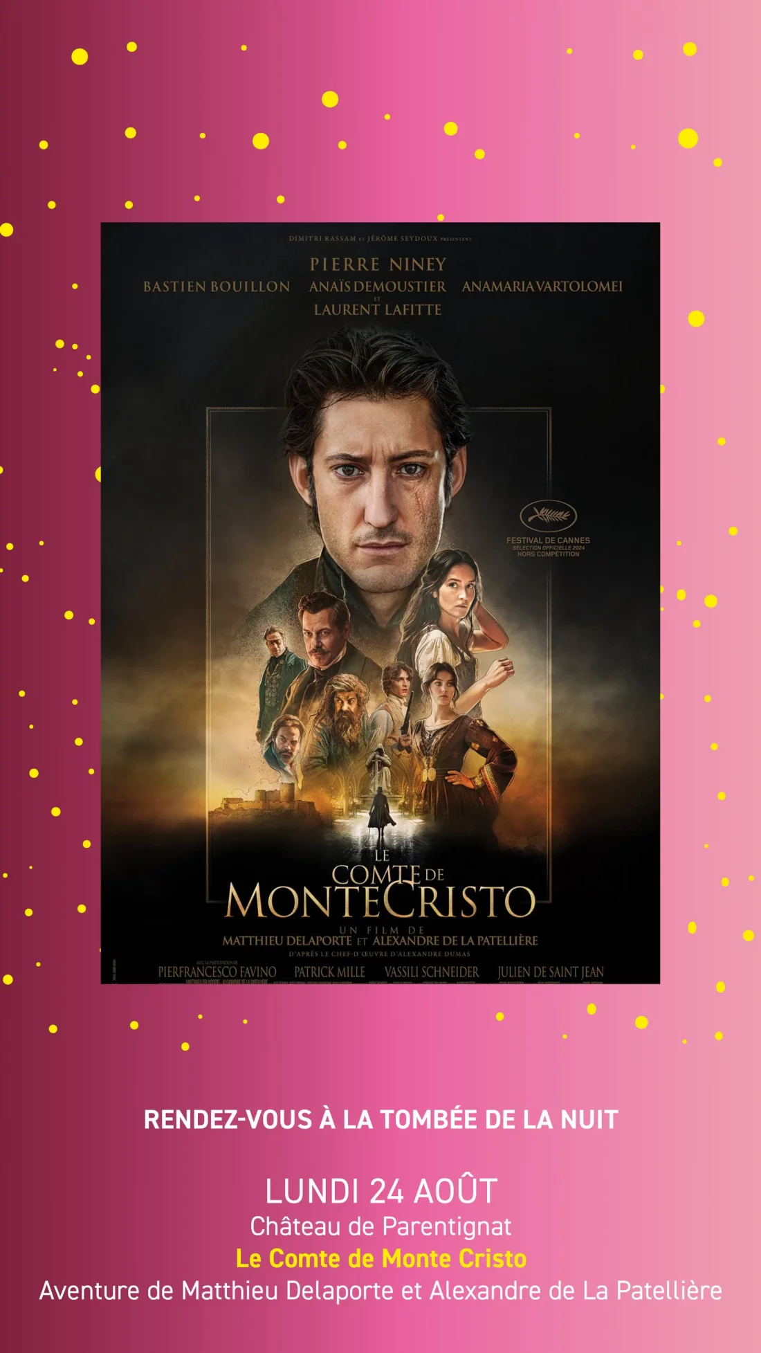 Ciné plein air : Le Comte de Monte Cristo