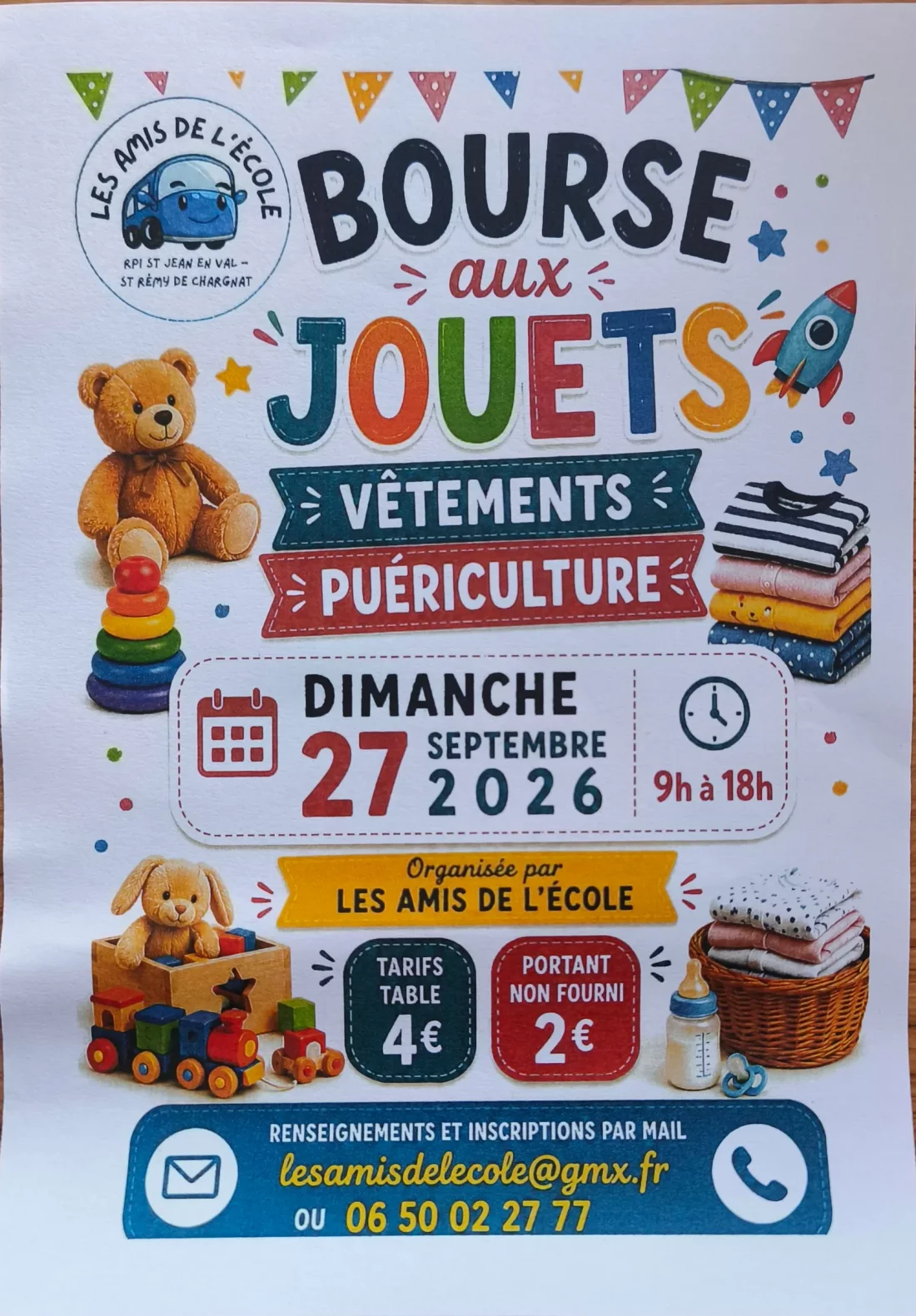 Bourse aux jouets, vêtements et puériculture