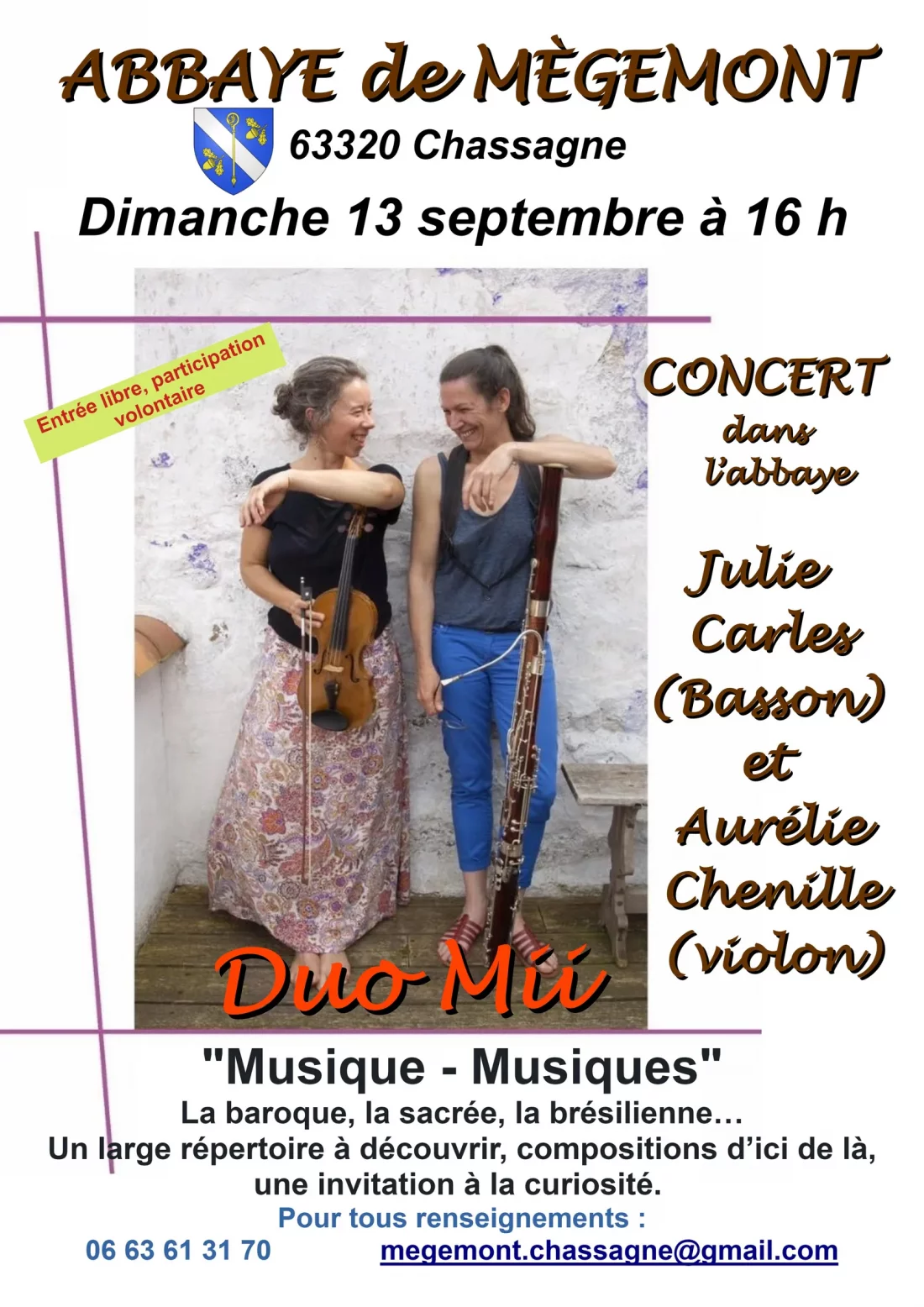 Concert dans l'Abbaye "DUo Mii"