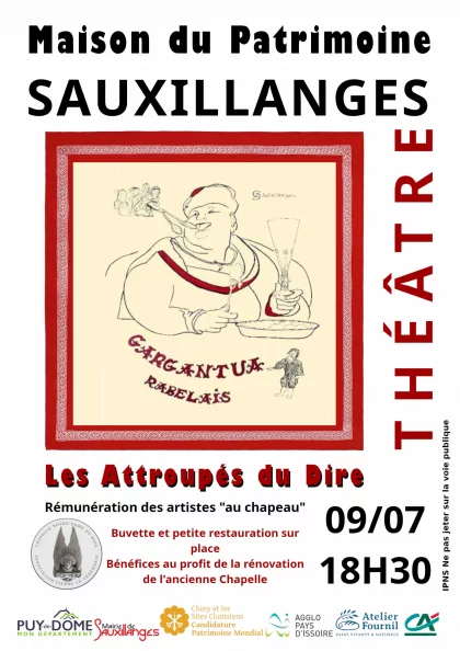 Théatre avec Gargantua de Rabelais interprétée par les "Attroupés du dire"