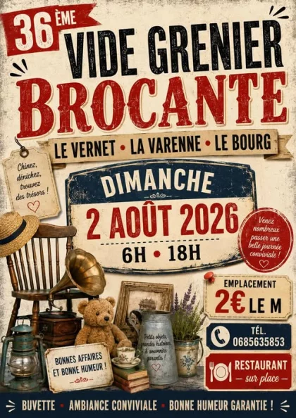 Vide-grenier brocante - Vernet-la-Varenne