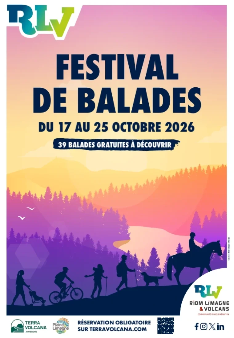 Affiche du Festival de Balades 2026 de Riom Limagne et Volcans