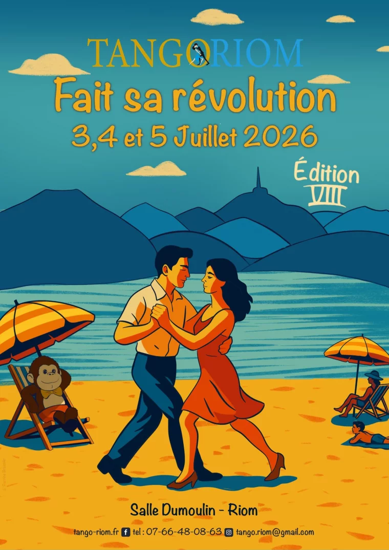 Affiche Tango Riom fait sa Révolution — Édition VIII — 3, 4 et 5 juillet 2026
