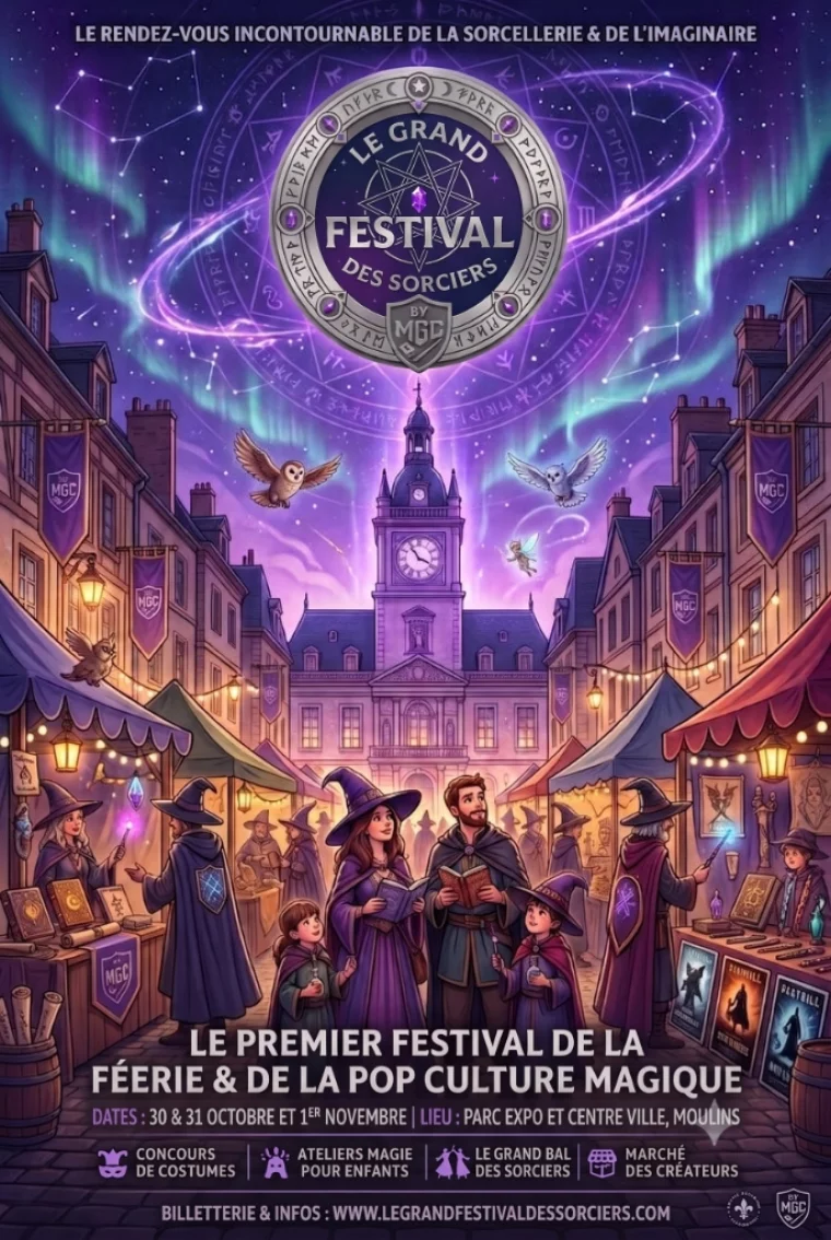 Affiche du Grand Festival des Sorciers 2026 à Moulins