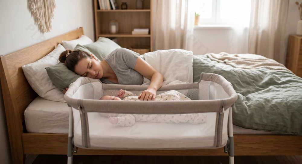 maman a coté lit et cododo