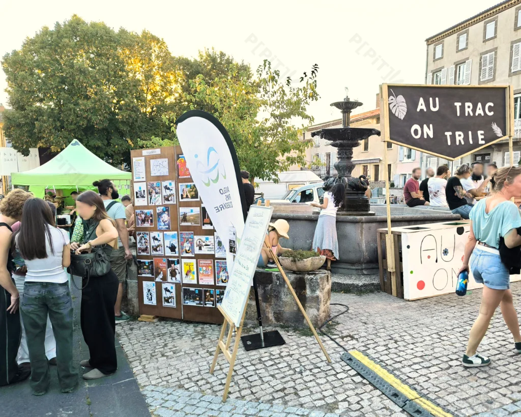 Point de tri du Festival du TRAC à Sauxillanges