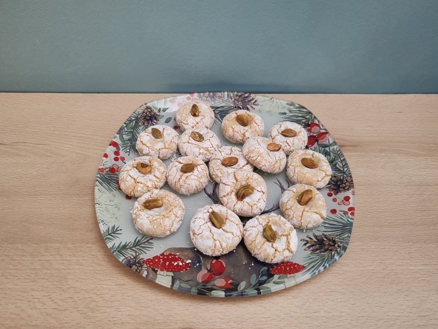 Amaretti à la pistache : fondants et rapides