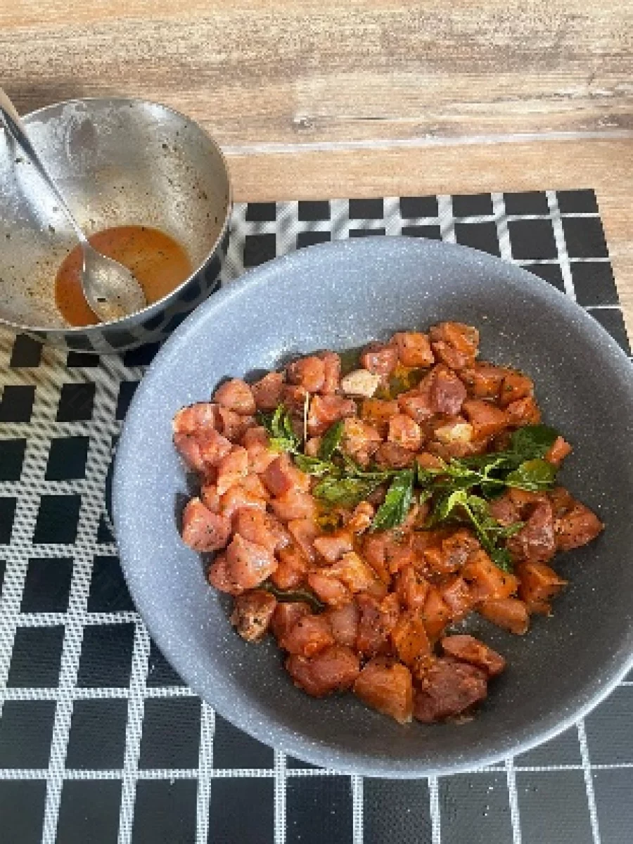 Cuisson de la viande de porc