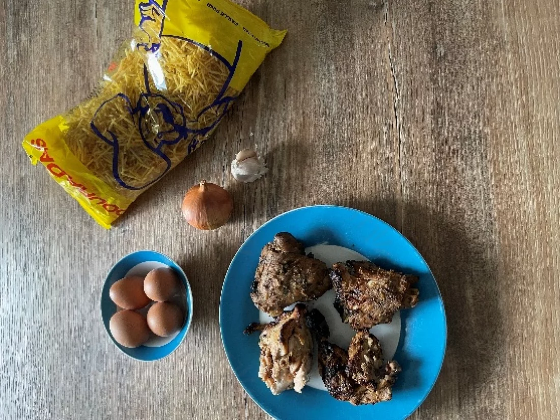 Les ingrédients du Frango à Brás